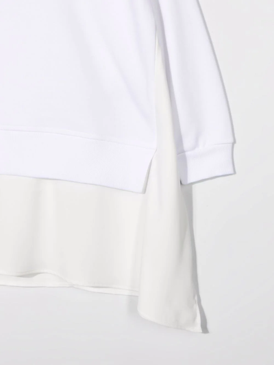 Shop Mm6 Maison Margiela Studded-logo Sweatshirt Dress In White