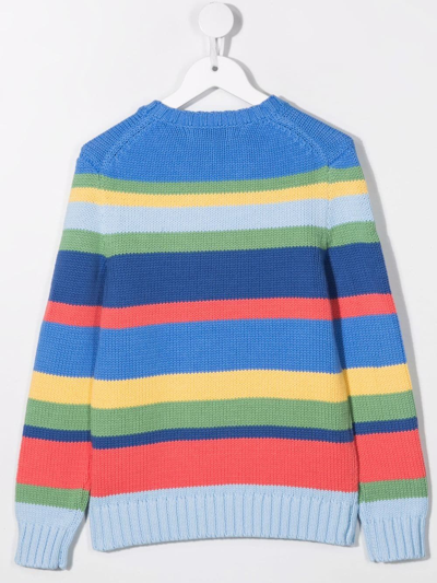 Shop Ralph Lauren Stripe-print Jumper In Blue