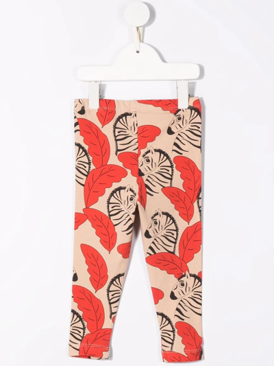 Shop Mini Rodini Zebra-print Leggings In Red