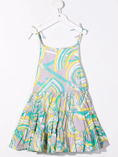 Shop Emilio Pucci Junior All-over Graphic-print Dress In Purple