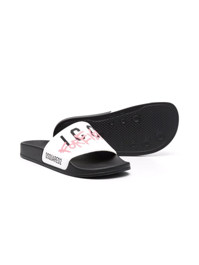 Dsquared2 Icon-print Pool Slides In White