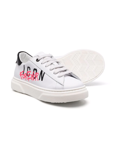 Shop Dsquared2 Icon-print Sneakers In White
