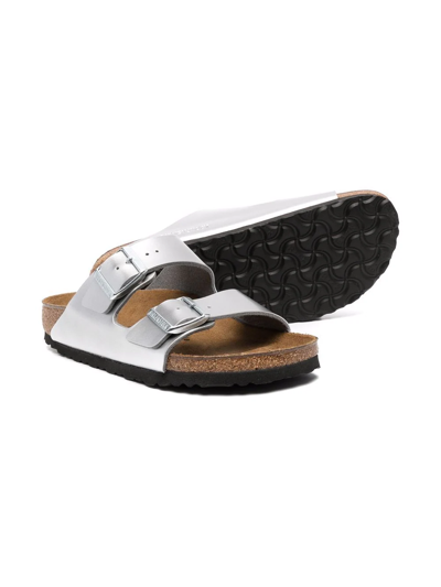 Shop Birkenstock Teen Arizona Leather Sandals In Grey