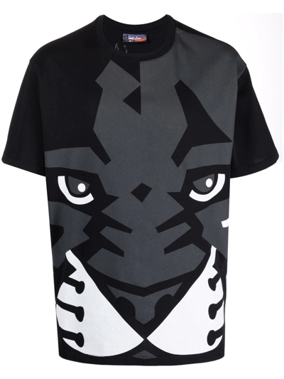 Just Don Tiger-print Cotton T-shirt In Black