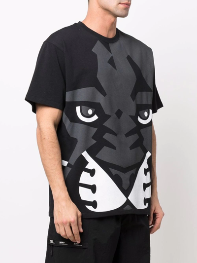Just Don Tiger-print Cotton T-shirt In Black