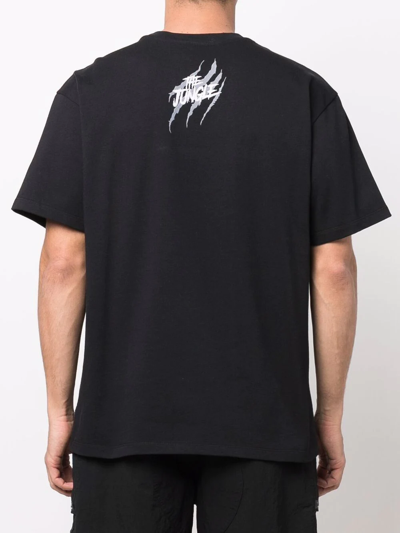 Just Don Tiger-print Cotton T-shirt In Black