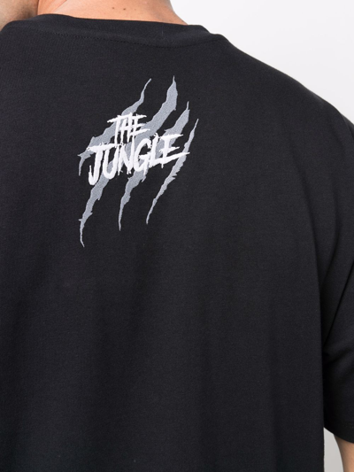 Just Don Tiger-print Cotton T-shirt In Black