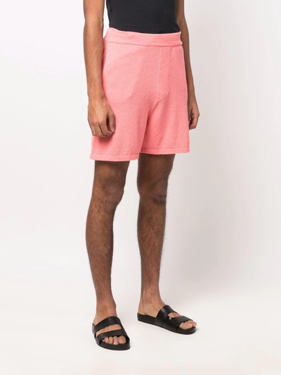 Shop Laneus Sponge Towel Bermuda Shorts In Pink
