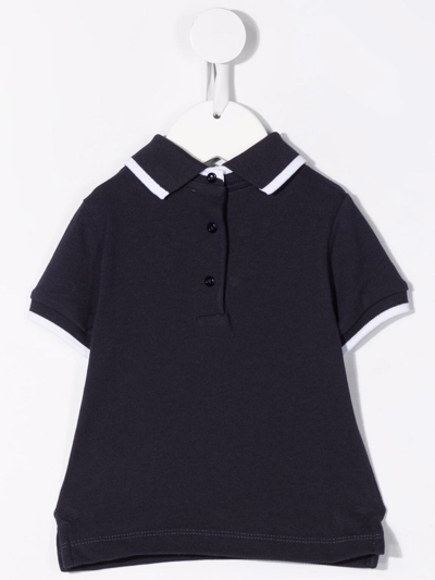 Shop Fay Logo-print Short-sleeved Polo Shirt In Blue