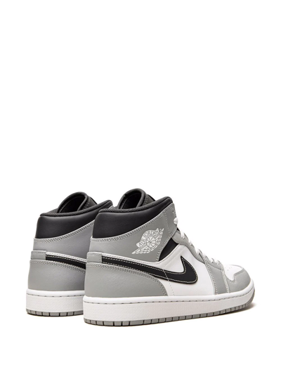Shop Jordan Air  1 Mid "light Smoke Grey 2.0" Sneakers