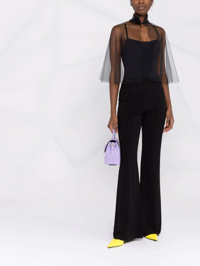 Atu Body Couture Sequin-embellished Sheer Top In Black