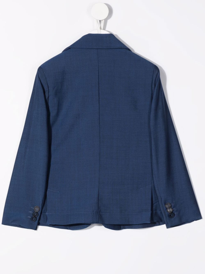 Fay Teen Single-breasted Wool Blazer In Blue
