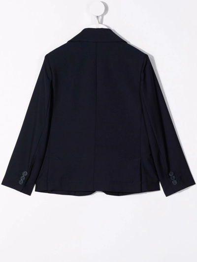 Shop Fay Single-breasted Wool Blazer In Blue