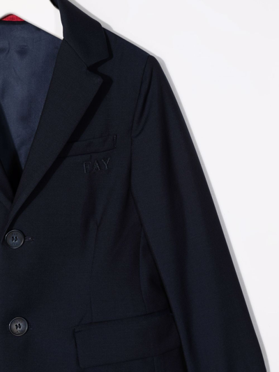 Fay Navy Blue Tailored Blazer In Blue