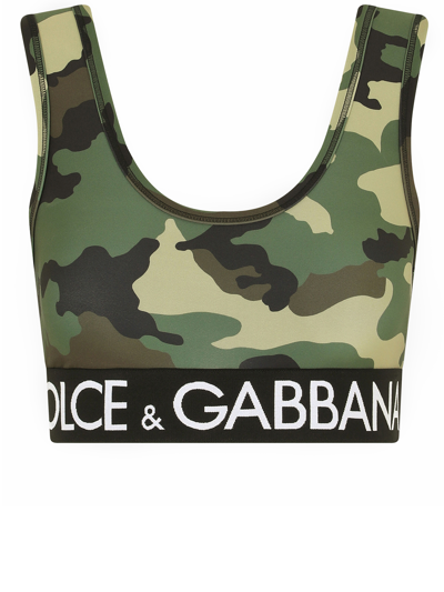 Shop Dolce & Gabbana Camouflage Sporty Top