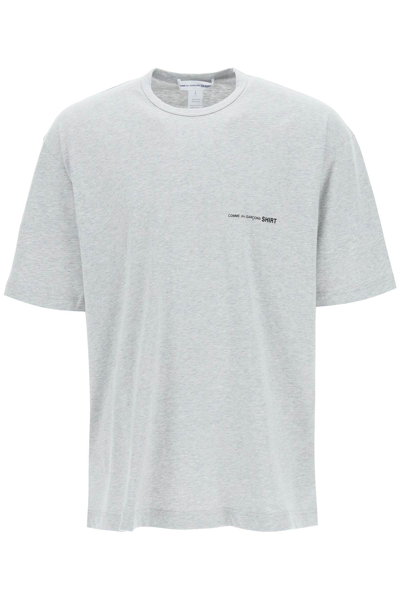 Shop Comme Des Garçons Shirt Basic T-shirt With Logo Print In Grey