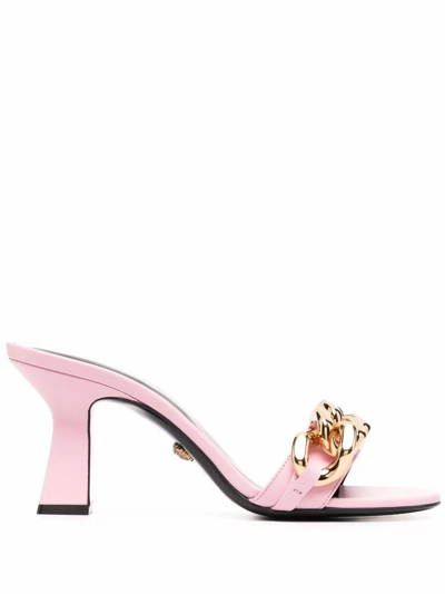 Shop Versace Women's Pink Leather Sandals