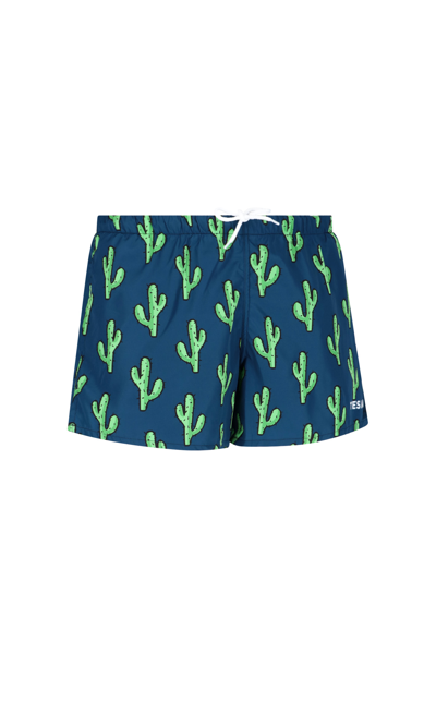 Shop Yes I Am Printed Swim Shorts