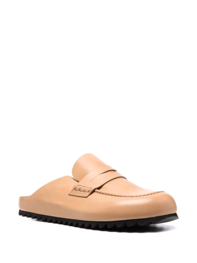 Shop Officine Creative Round-toe Leather Mules In Nude