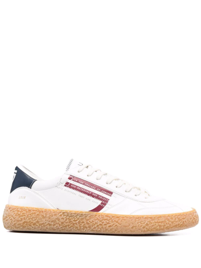 Shop Puraai Low-top Lace-up Sneakers In White