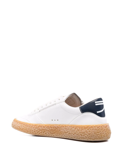 Shop Puraai Low-top Lace-up Sneakers In White