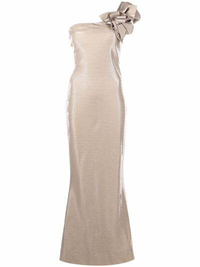 Shop Le Petite Robe Di Chiara Boni Nicola Shine Gown In Nude