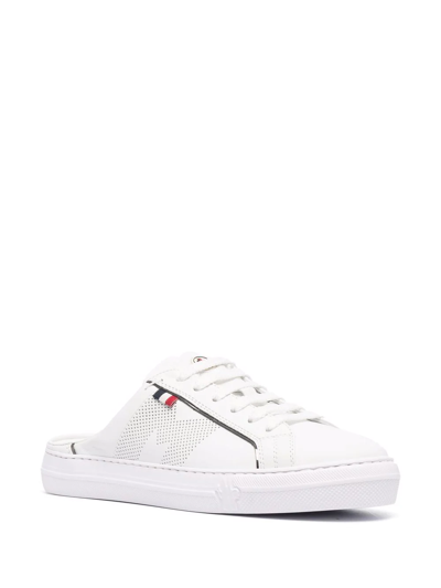 Moncler Leather Ariel Clog Sneakers In Weiss