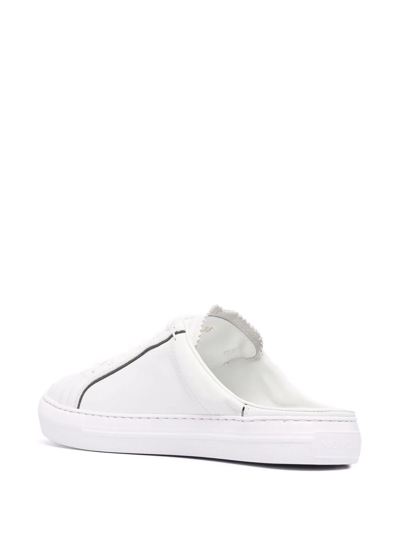 Moncler Leather Ariel Clog Sneakers In Weiss