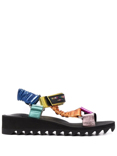 Shop Kurt Geiger Colour-block Strappy Sandals In Yellow