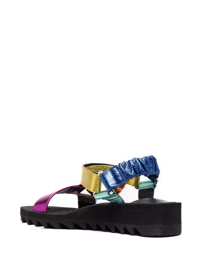 Shop Kurt Geiger Colour-block Strappy Sandals In Yellow