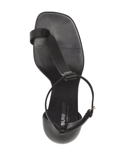 Shop Burberry Stiletto-heel Leather Sandals In Black