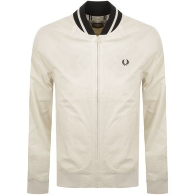 Fred Perry Tennis Bomber Jacket In Cream | ModeSens