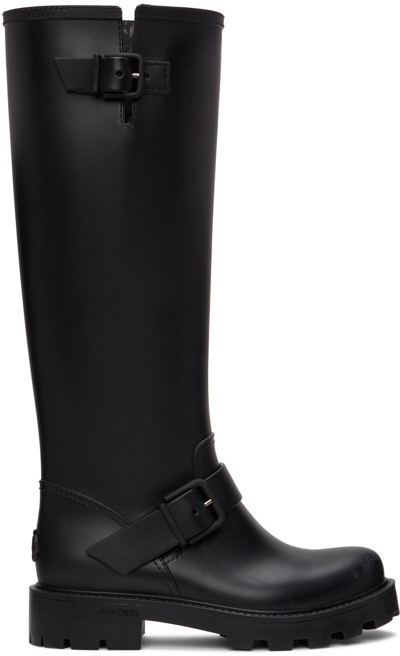 Shop Jimmy Choo Black Flat Yael Tall Boots