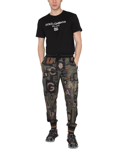 Shop Dolce & Gabbana Jogging Pants In Military Green
