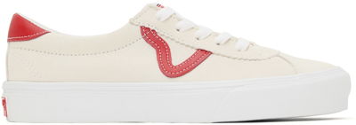 Shop Vans Beige & Red Epoch Vr3 Lx Sneakers In True White/goji Berr