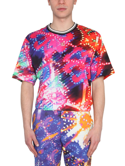 Shop Dolce & Gabbana T-shirt With Luminary Print In Multicolour
