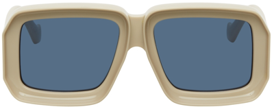 Shop Loewe Beige Paula's Ibiza Dive In Mask Sunglasses In 57v Shiny Beige