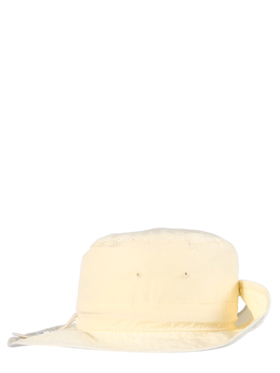 Shop Jil Sander Wide-brimmed Hat With Lace In Beige