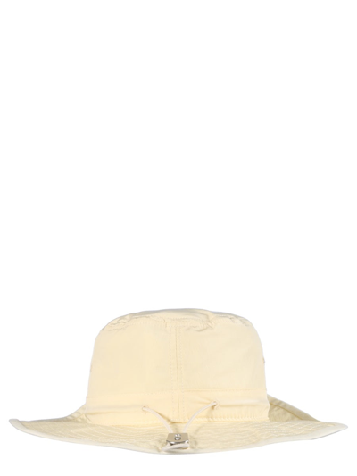 Shop Jil Sander Wide-brimmed Hat With Lace In Beige