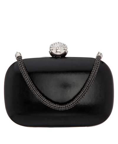 Shop Nina Women's Crystal Handle Minaudiere In Black