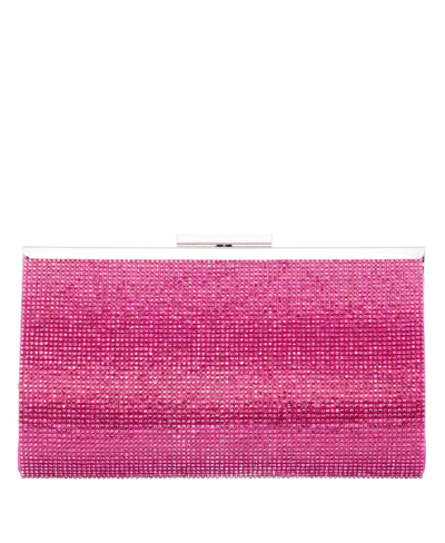 Shop Nina Women's Crystal Frame Clutch In Ultra Pink