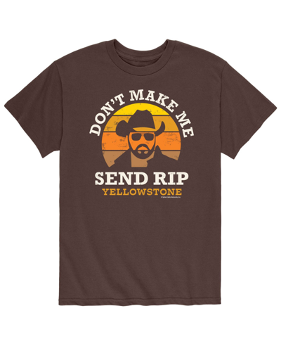 Shop Airwaves Men's Yellowstone Don't Make Me Send Rip T-shirt In Brown