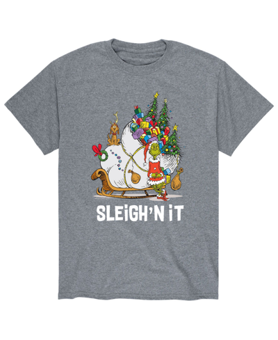 Shop Airwaves Men's Dr. Seuss The Grinch Sleigh'n It T-shirt In Gray