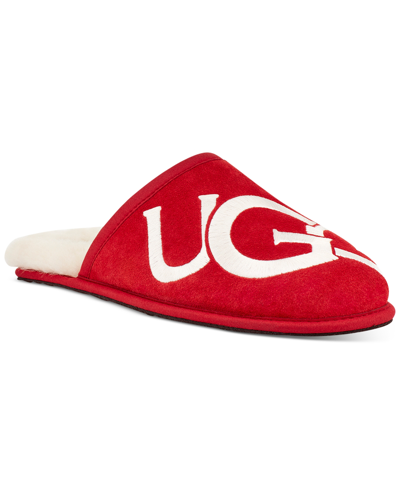 Shop Ugg Men's Scuff Logo Slipper In Samba Red