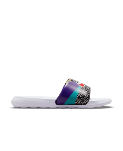 Shop Nike Women's Victori One Print Slide Sandals From Finish Line In White/black/multi