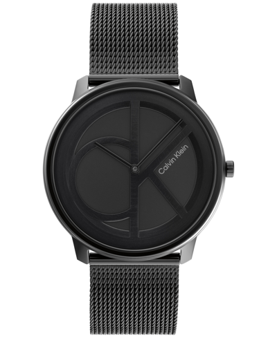 Shop Calvin Klein Black Stainless Steel Mesh Bracelet Watch 40mm