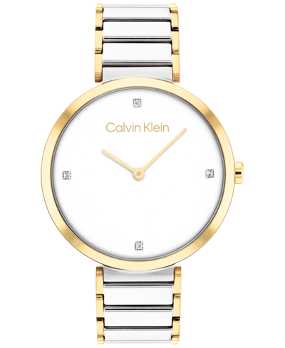 Shop Calvin Klein Two-tone Stainless Steel Bracelet Watch 36mm In Two Tone