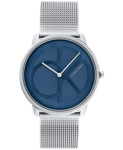 Calvin Klein Mesh Strap Watch, 40mm In Silver