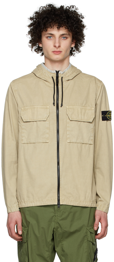 Stone Island Beige 'old' Treatment Jacket In V0190 Beige | ModeSens