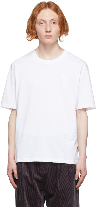 Shop Ami Alexandre Mattiussi White Ami De Cœur T-shirt In White/100